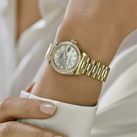 rolex datejust gold womens|Rolex 28mm ladies Datejust watch.